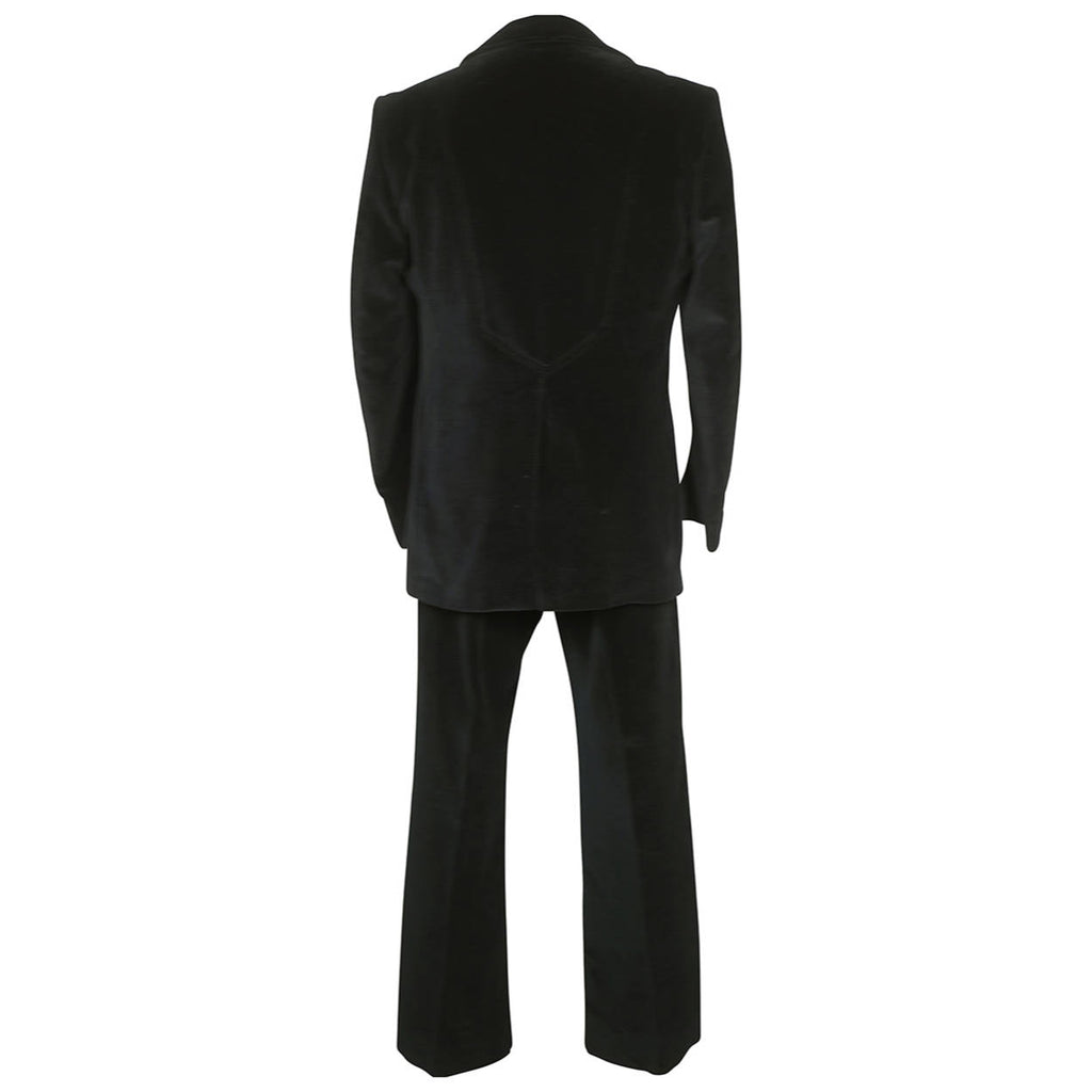 Vintage 1960s Mod Mens Dandy Suit 1969 Double Breasted Black Velvet Size  M L 42 - Poppy's Vintage Clothing