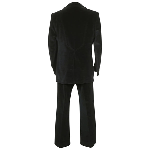 Vintage 1960s Mod Mens Dandy Suit 1969 Double Breasted Black Velvet Size M  L 42