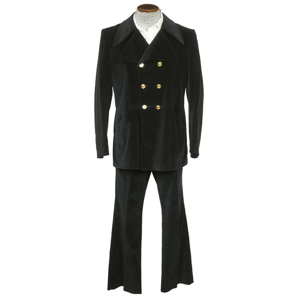 Vintage 1960s Mod Mens Dandy Suit 1969 Double Breasted Black Velvet Size  M L 42 - Poppy's Vintage Clothing