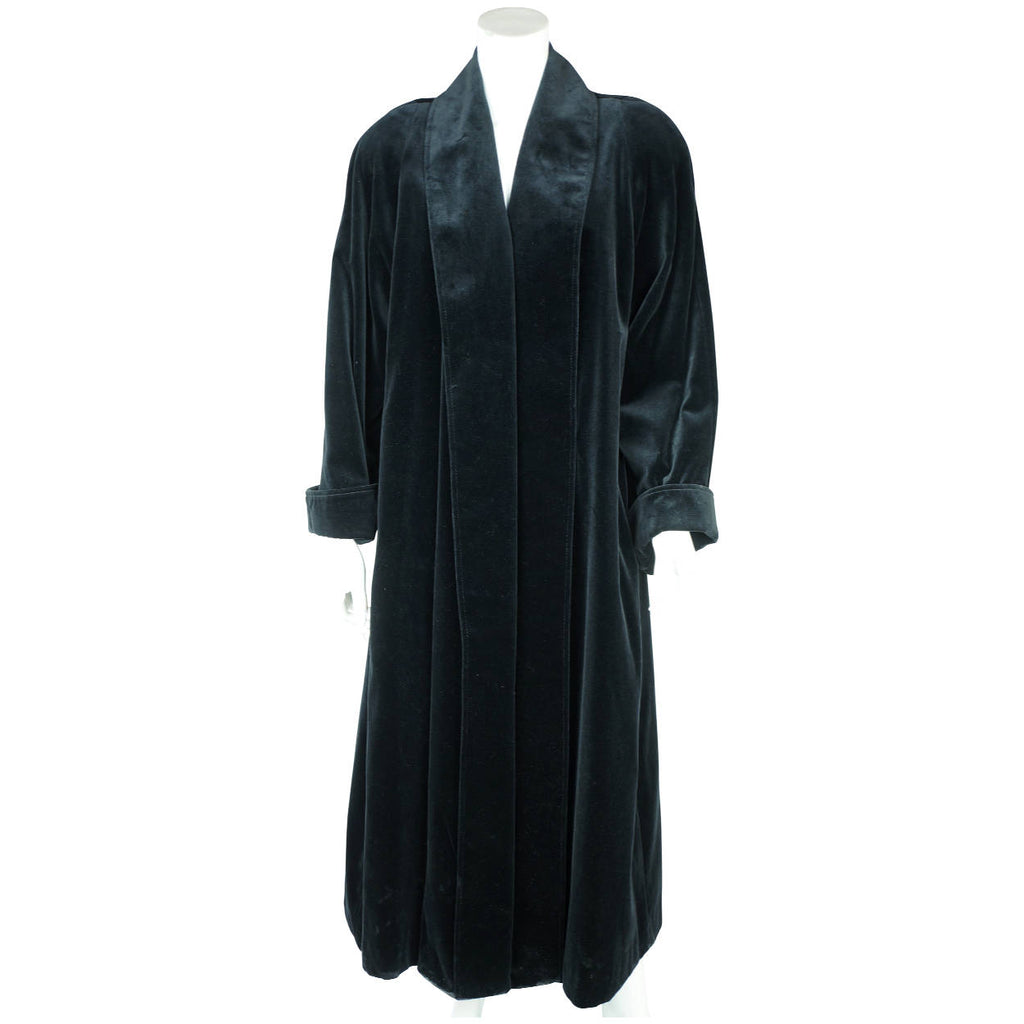 Vintage 80s de Ball Black Velvet Evening Coat Ladies Size L - Poppy's Vintage Clothing