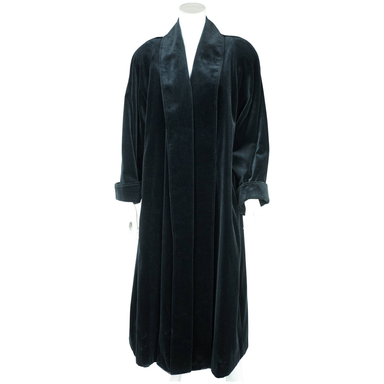 Vintage 80s de Ball Black Velvet Evening Coat Ladies Size L - Poppy's Vintage Clothing