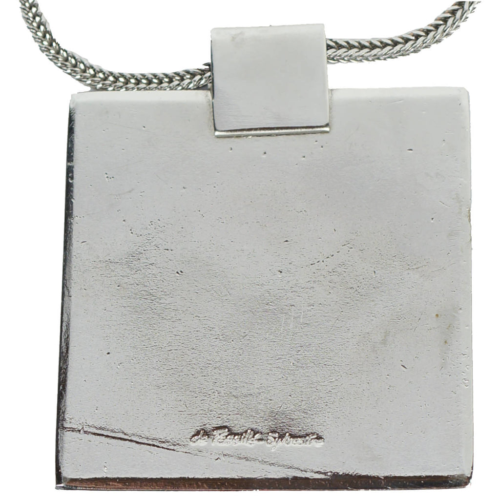 Modernist Necklace de Passille Sylvestre Enamel Pendant Large - Poppy's Vintage Clothing