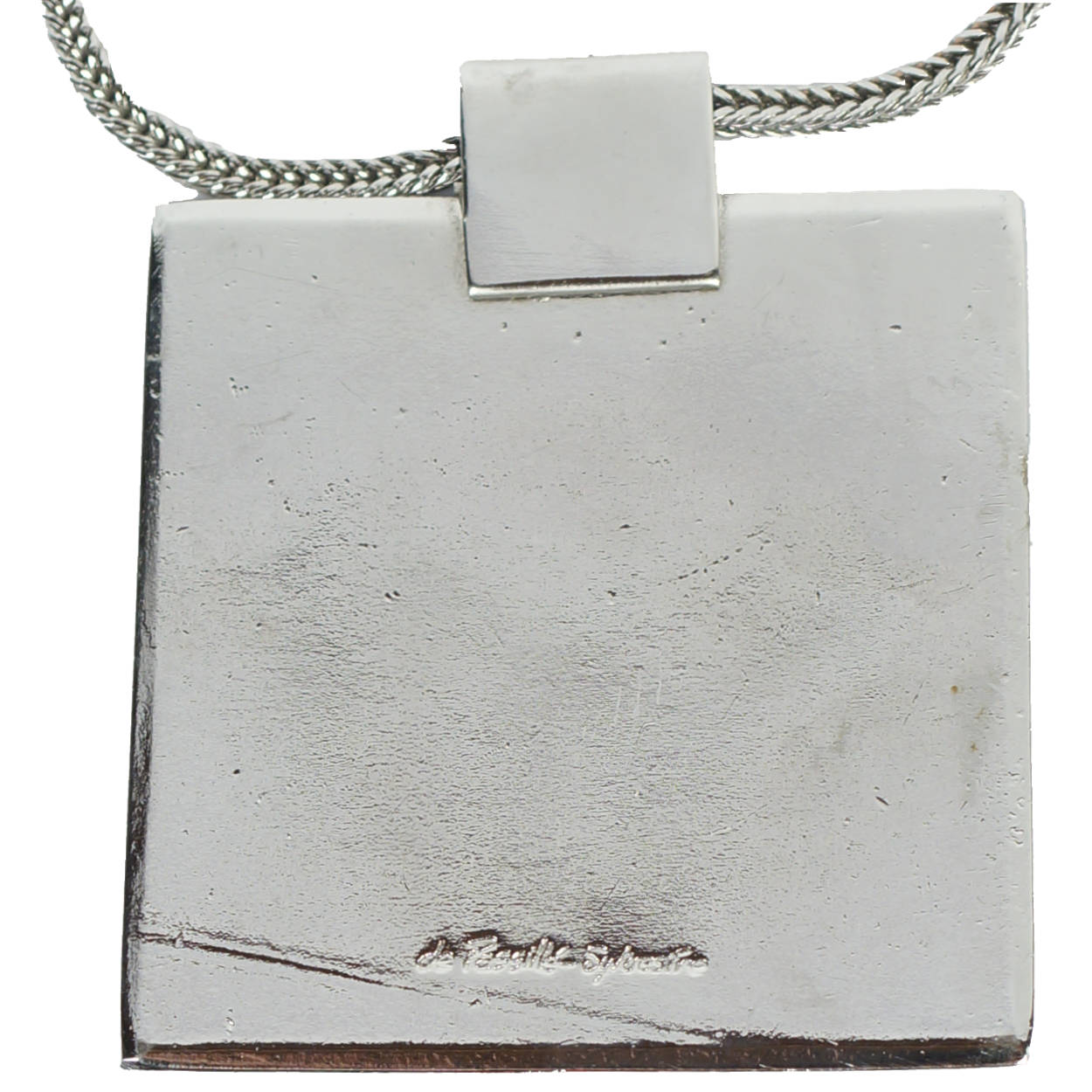 Modernist Necklace de Passille Sylvestre Enamel Pendant Large - Poppy's Vintage Clothing