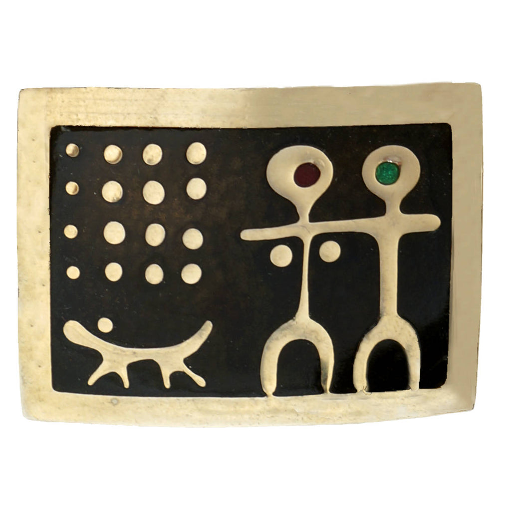 Modernist de Passille Sylvestre Enamel Brooch Pin 1960s Design Quebec - Poppy's Vintage Clothing