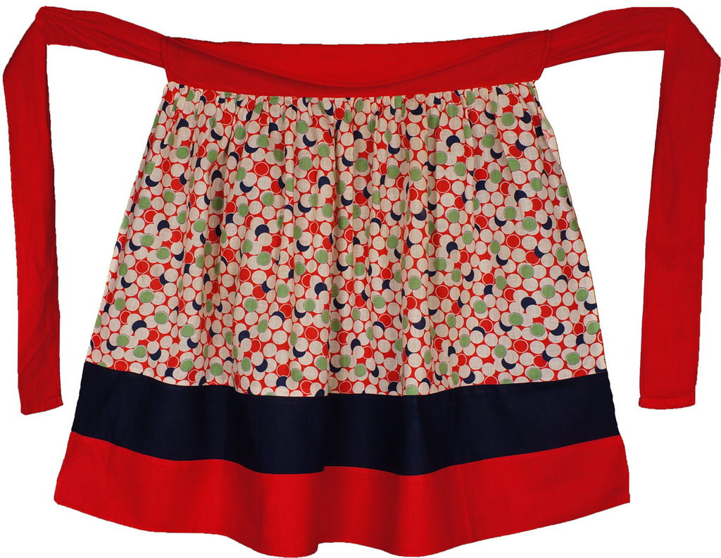 Art Deco Apron Geometric Circle Bubble Pattern Vintage 1930s - Poppy's Vintage Clothing