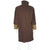 Vintage 70s Dejac Paris Brown Wool Coat w Leather Trim Sz M - Poppy's Vintage Clothing