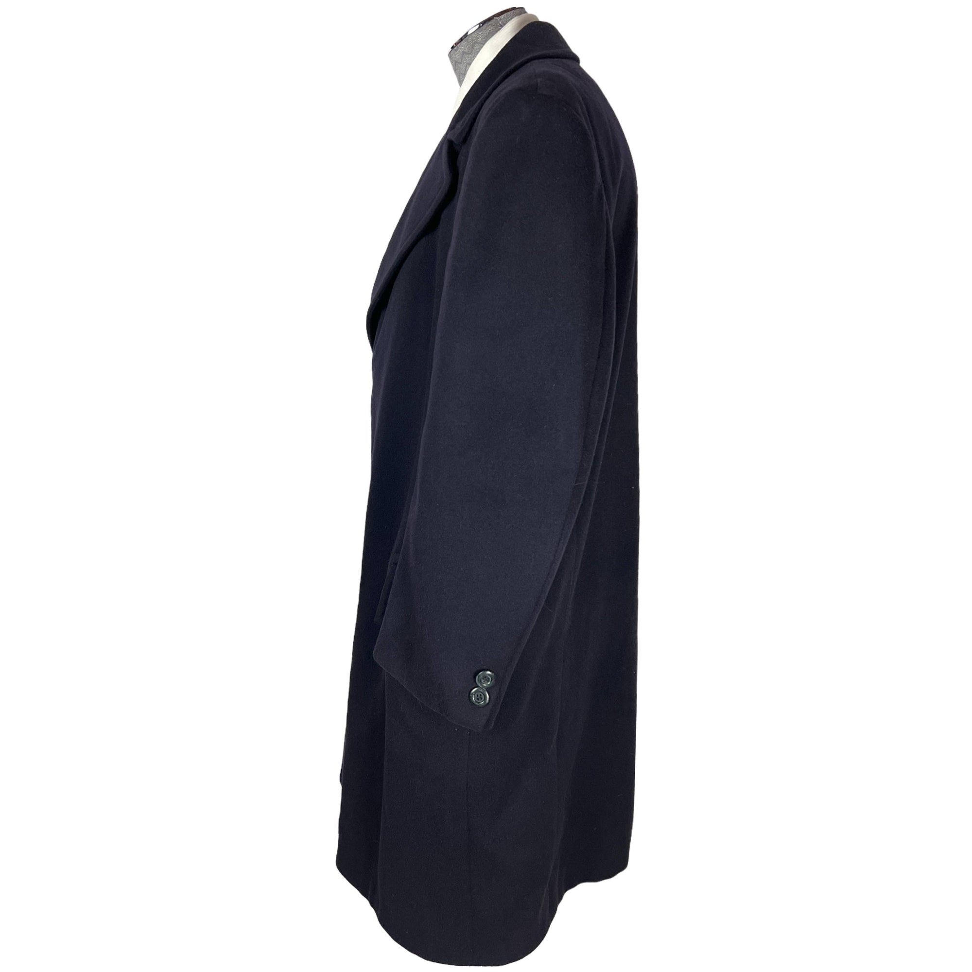 1970s Vintage Crombie Overcoat Navy Blue Wool Coat Date 1975