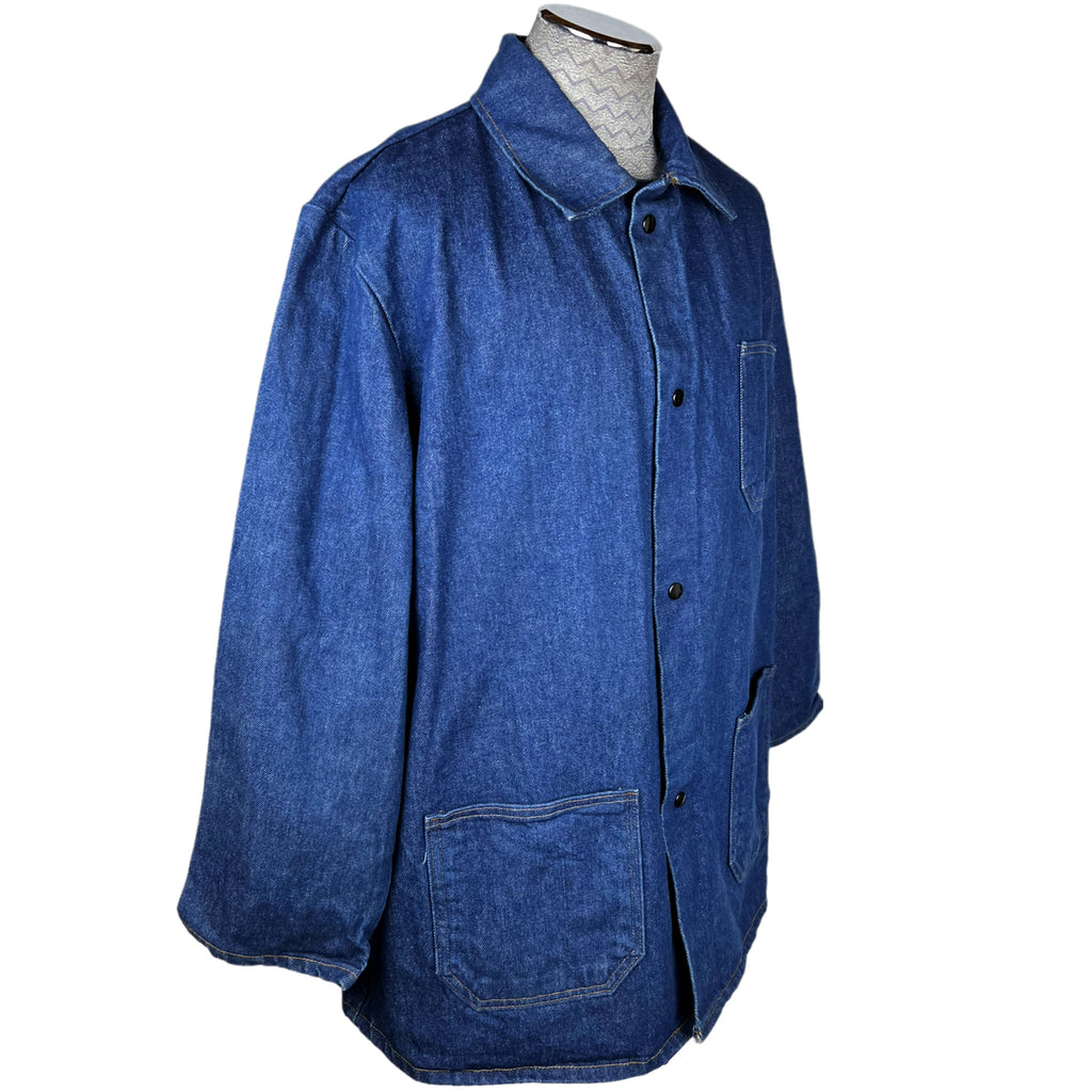 1990s Vintage Denim Work Wear Jacket Chore Coat Jean Jacket