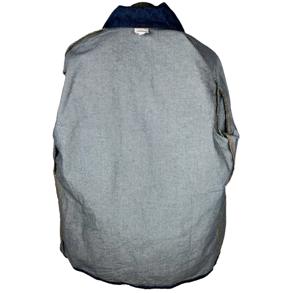 1990s Vintage Denim Work Wear Jacket Chore Coat Jean Jacket