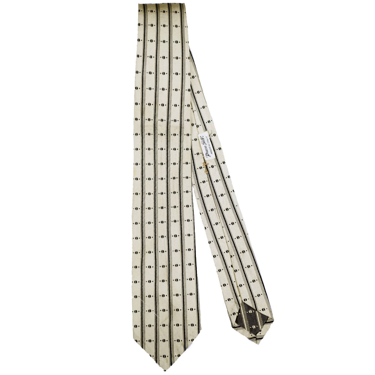 Vintage 1950s Necktie by Diva Milan Mens Woven Silk Tie Made in Italy - Poppy's Vintage Clothing