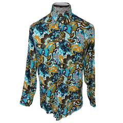 Dolce & Gabbana Shirt Ornate Printed Cotton Mens Size 15 1/2