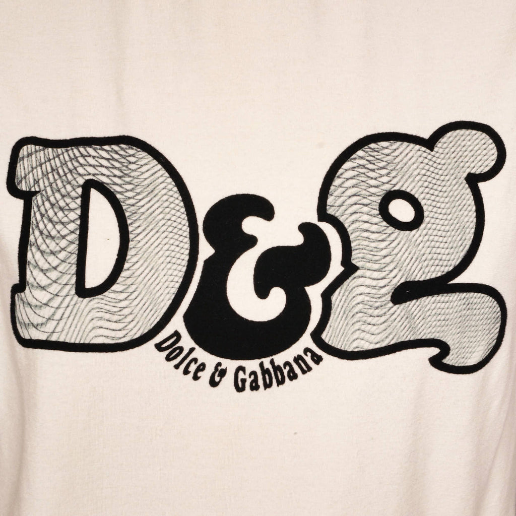 Dolce & Gabbana Logo Sleeveless Shell Top w Lace Back Made in Italy Size M - Poppy's Vintage Clothing