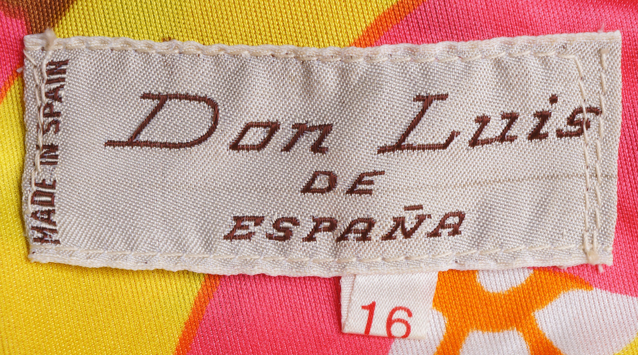 Vintage 1970s Don Luis de Espana Maxi Dress - Floral Print - Poppy's Vintage Clothing