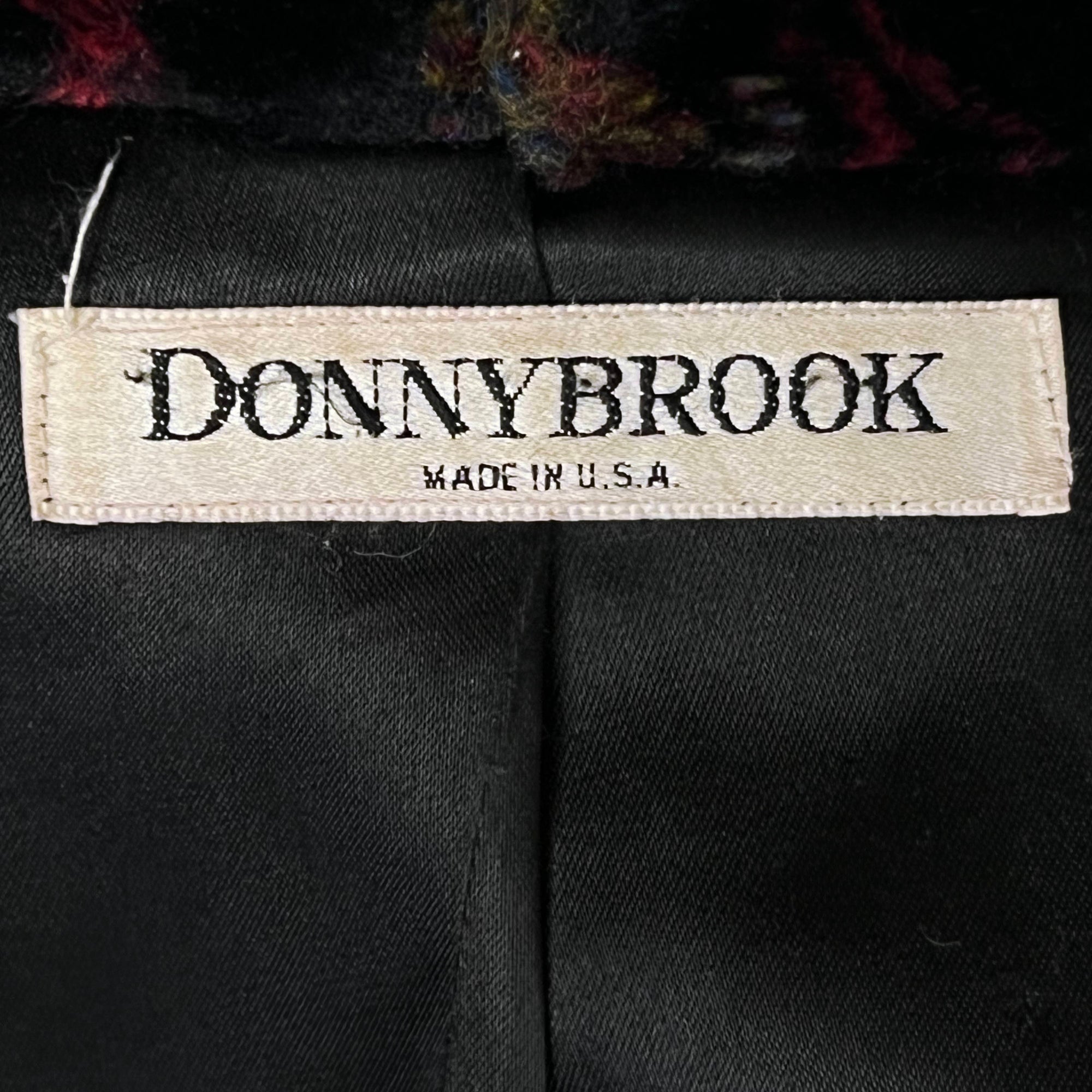Vintage 1980s Donnybrook Faux Fur Coat Tapestry Print Sz S M
