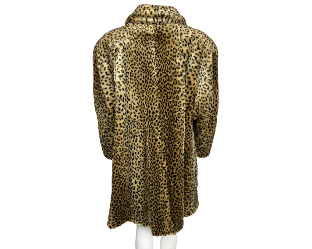 Vintage 1980s Ladies Donnybrook Faux Fur Coat Leopard Print