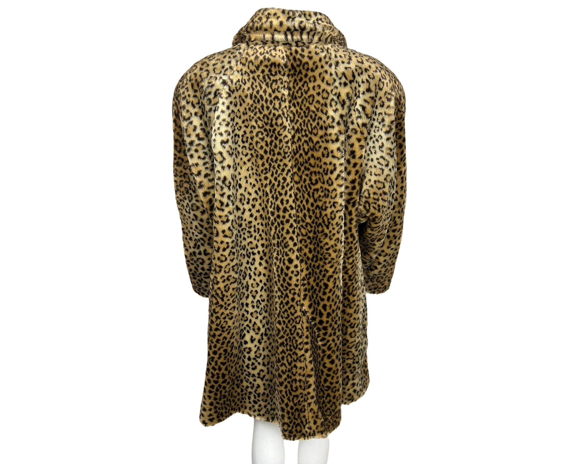 Vintage 1980s Ladies Donnybrook Faux Fur Coat Leopard Print