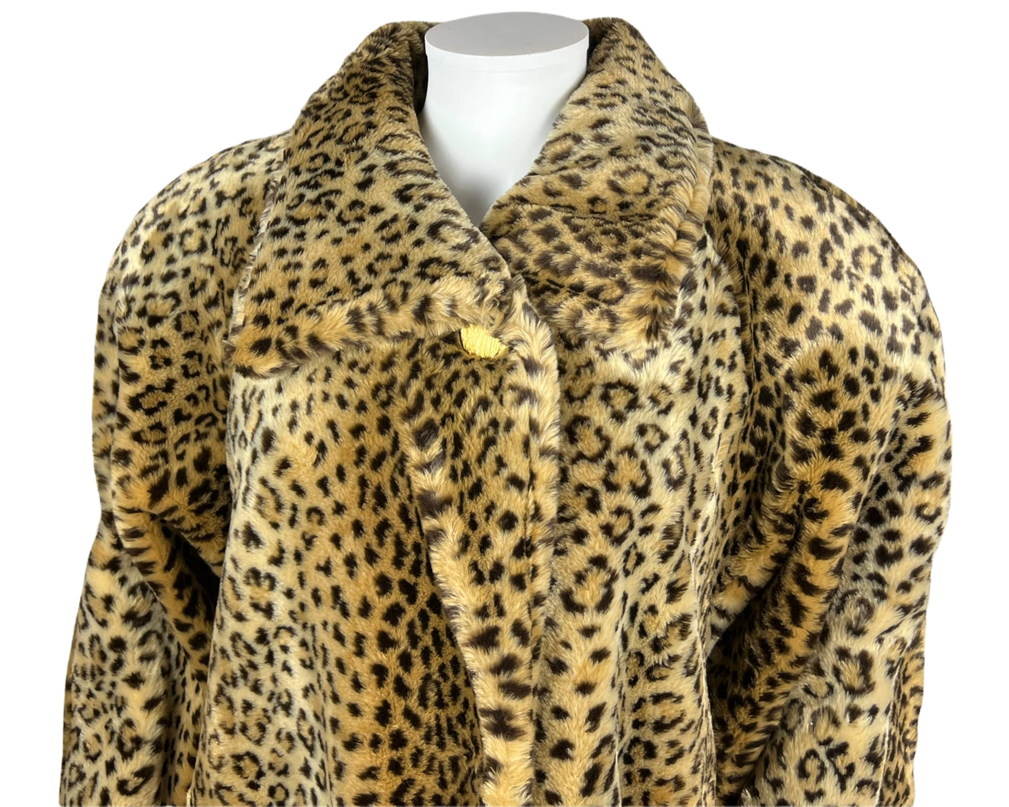 Vintage 1980s Ladies Donnybrook Faux Fur Coat Leopard Print