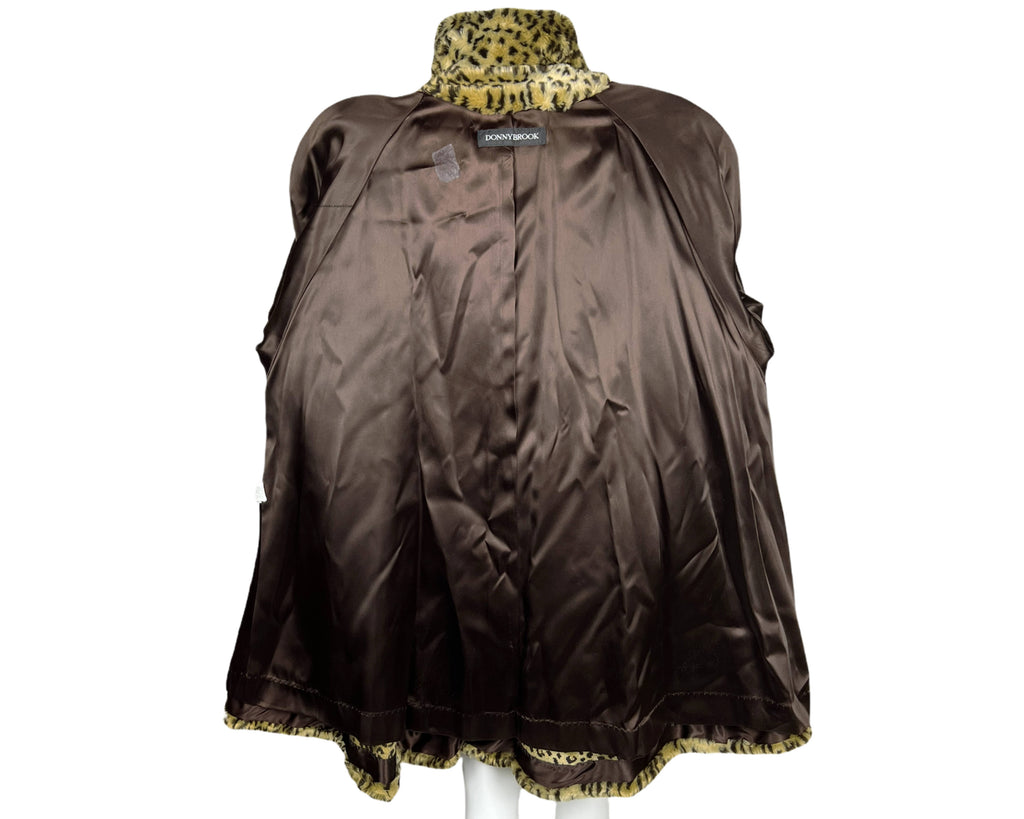 Vintage 1980s Ladies Donnybrook Faux Fur Coat Leopard Print