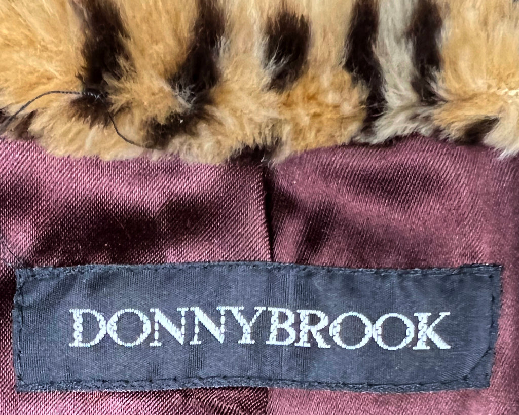 Vintage 1980s Ladies Donnybrook Faux Fur Coat Leopard Print