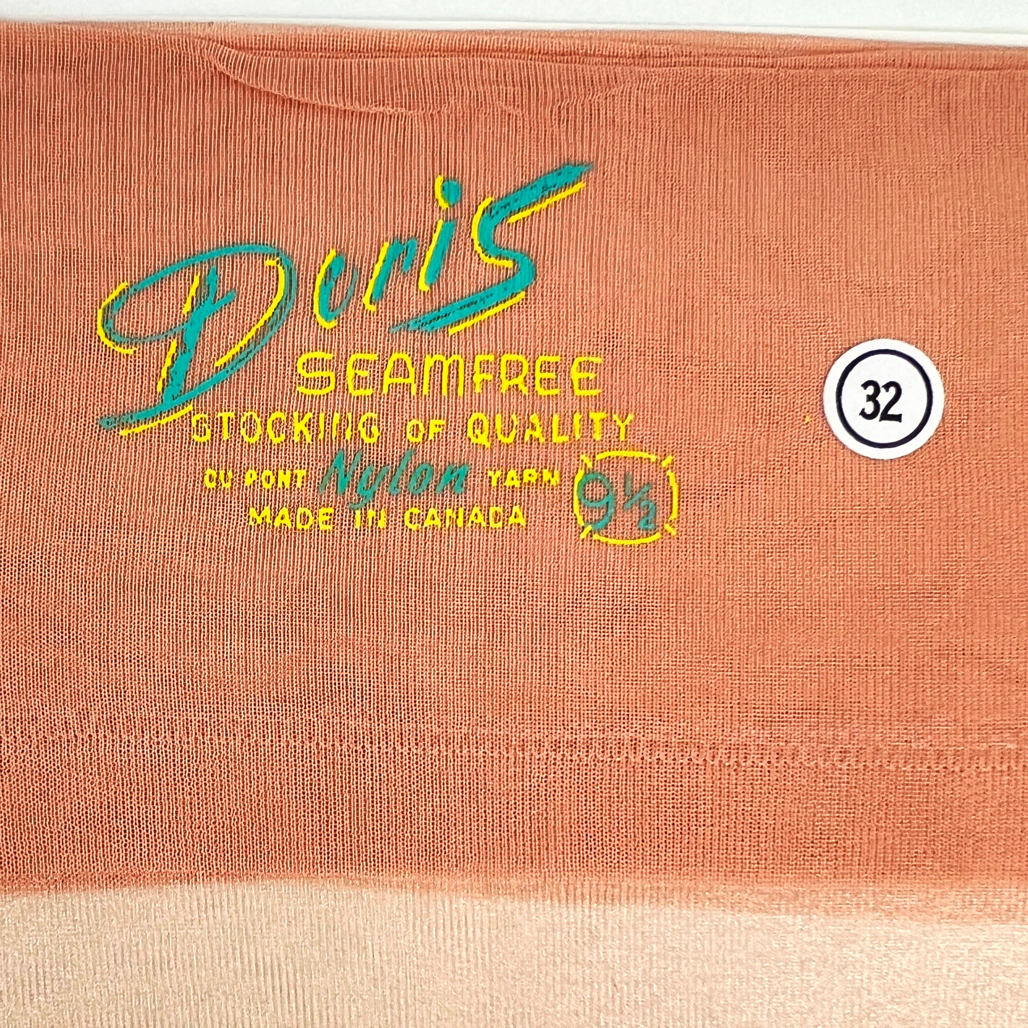 Vintage 1950s Orange Nylon Stockings by Doris 2 Pairs Sz 9.5