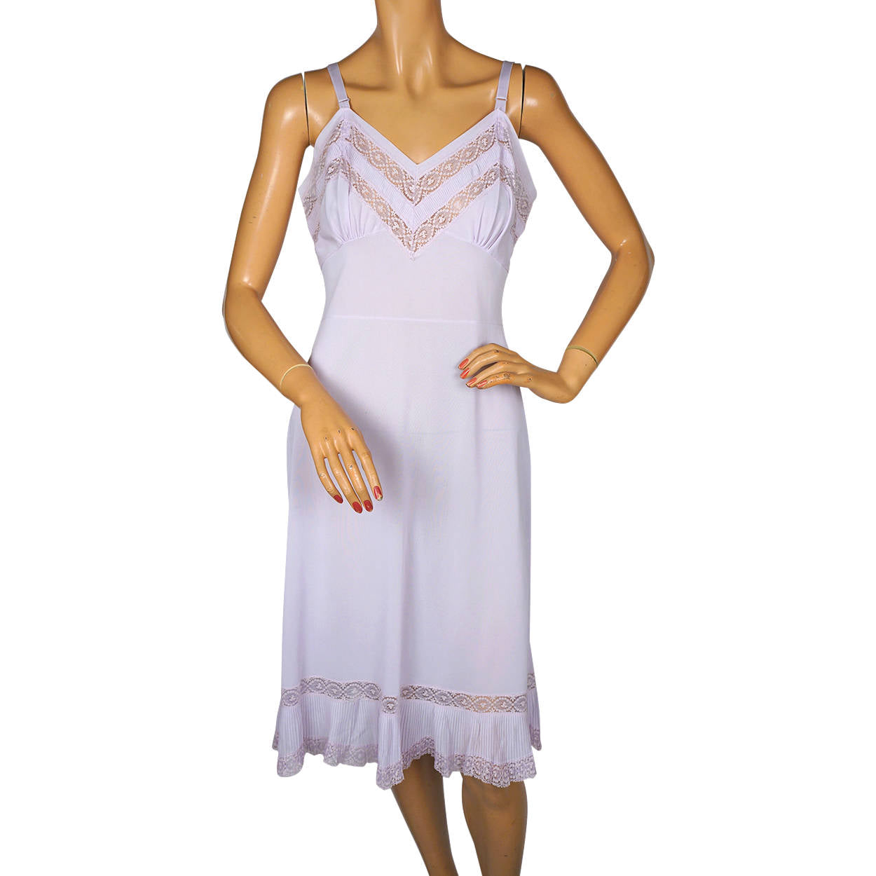 Vintage 50s Lavender Nylon Slip by Dorsay Size L 38 Bust - Poppy's Vintage Clothing