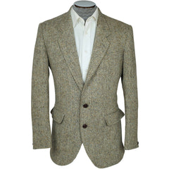 Vintage Harris Tweed Barleycorn Mens Jacket Dunn & Co Sport Coat Size M - Poppy's Vintage Clothing