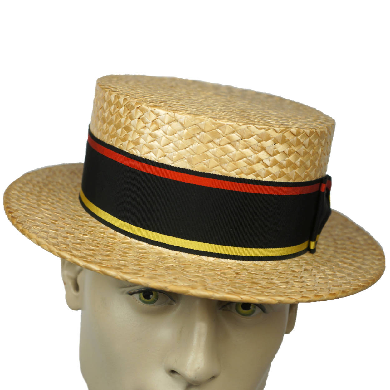 Vintage 1920s 30s English Straw Boater Hat Dunn & Co Size M - Poppy's Vintage Clothing