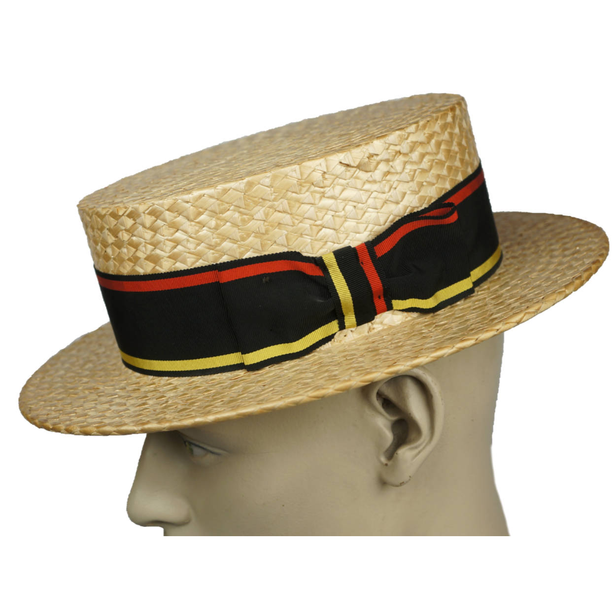 Vintage 1920s 30s English Straw Boater Hat Dunn & Co Size M - Poppy's Vintage Clothing