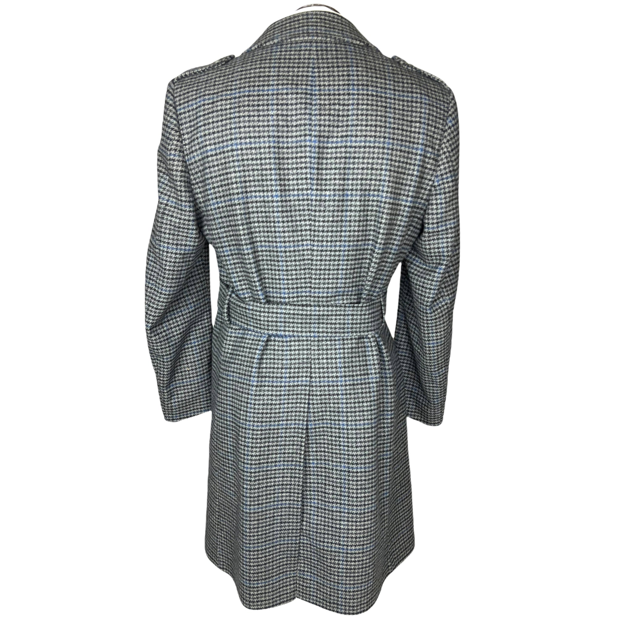 Vintage 1970s Dunn & Co Overcoat Houndstooth Tweed Coat Sz M