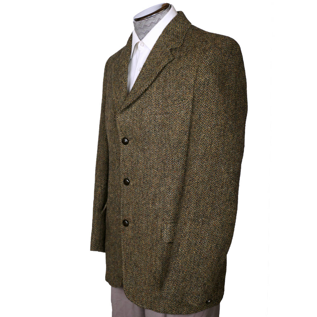 Vintage 1960s Harris Tweed Mens Jacket Dunn and Co Britain Sport Coat - M - Poppy's Vintage Clothing