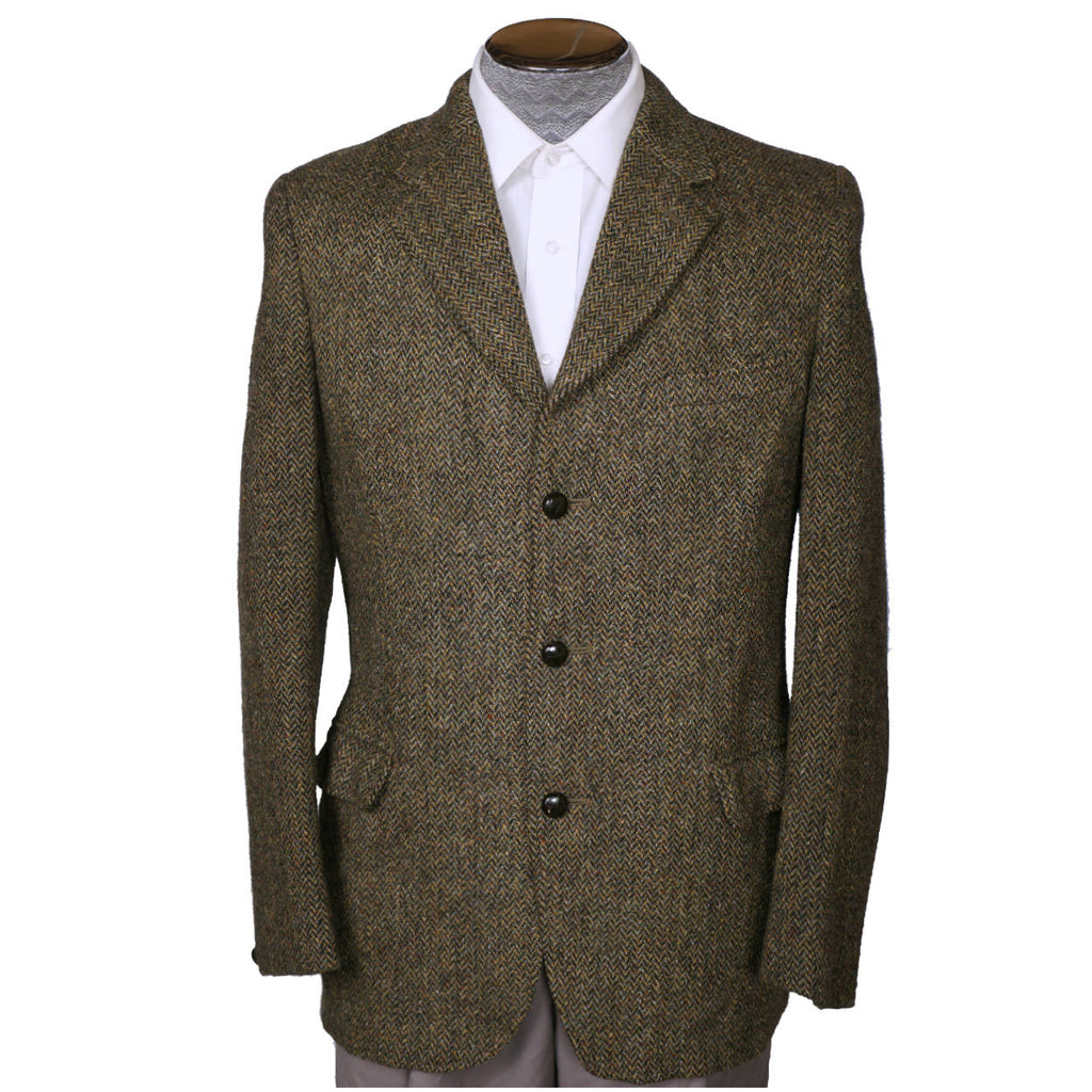 Vintage 1960s Harris Tweed Mens Jacket Dunn and Co Britain Sport Coat - M - Poppy's Vintage Clothing