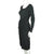 Vintage 1950s Black Silk Cocktail Party Dress Dupuis Freres Montreal Size S / M - Poppy's Vintage Clothing