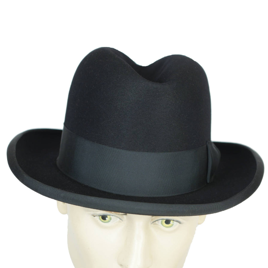 Vintage 1930s 40s Homburg Hat Dupuis Freres Fedora Sz 7 1/4 - Poppy's Vintage Clothing