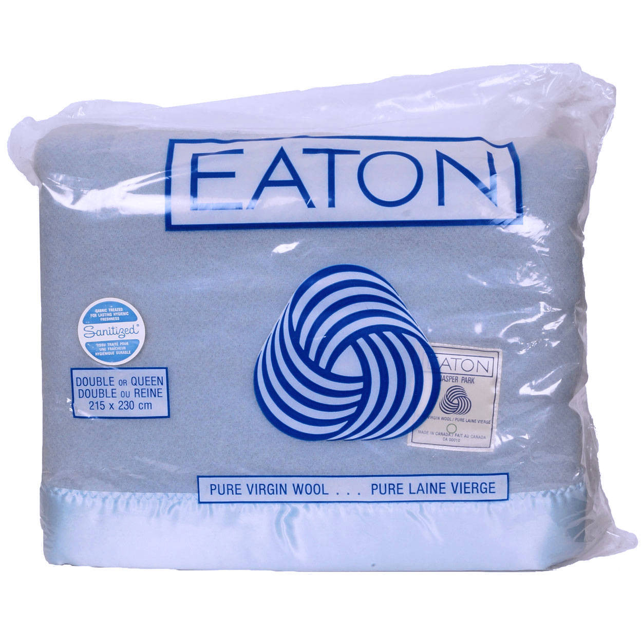 Vintage Eaton Pure Wool Blue Blanket Double or Queen Bed 1980s NIP Unused  - Poppy's Vintage Clothing