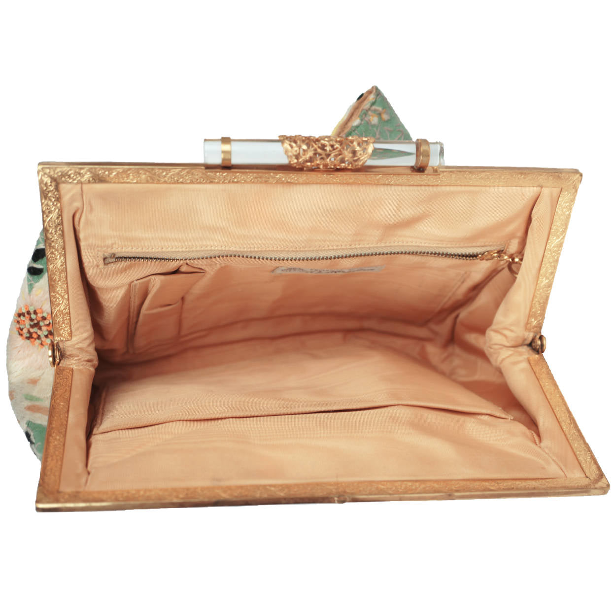 Vintage 1930s Clutch Purse Floral Embroidery Ed B Robinson Handbag - Poppy's Vintage Clothing