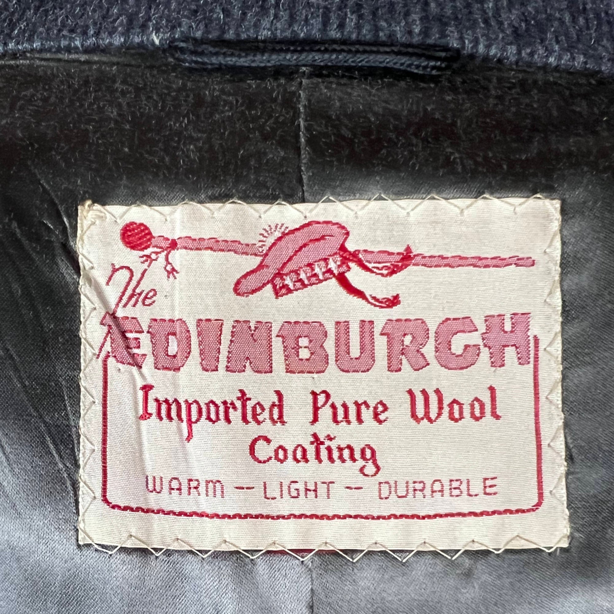 Vintage 1950s Overcoat Edinburgh Brand Wool Coat L