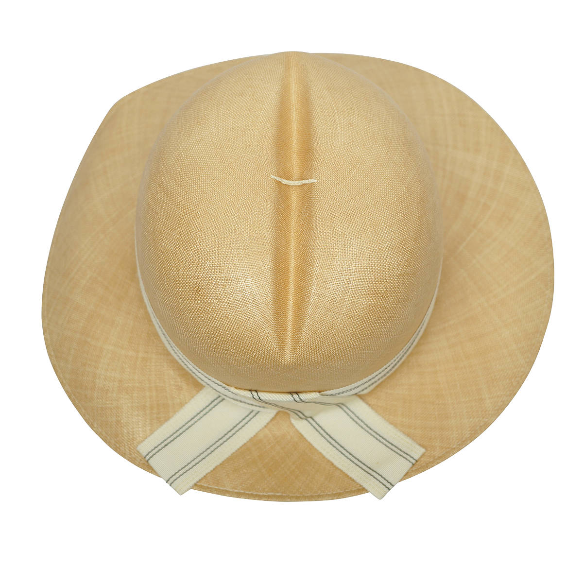 Vintage 1960s NWT Edward Mann London Fedora Hat Hemp Straw Ladies Size 7 Unused - Poppy's Vintage Clothing