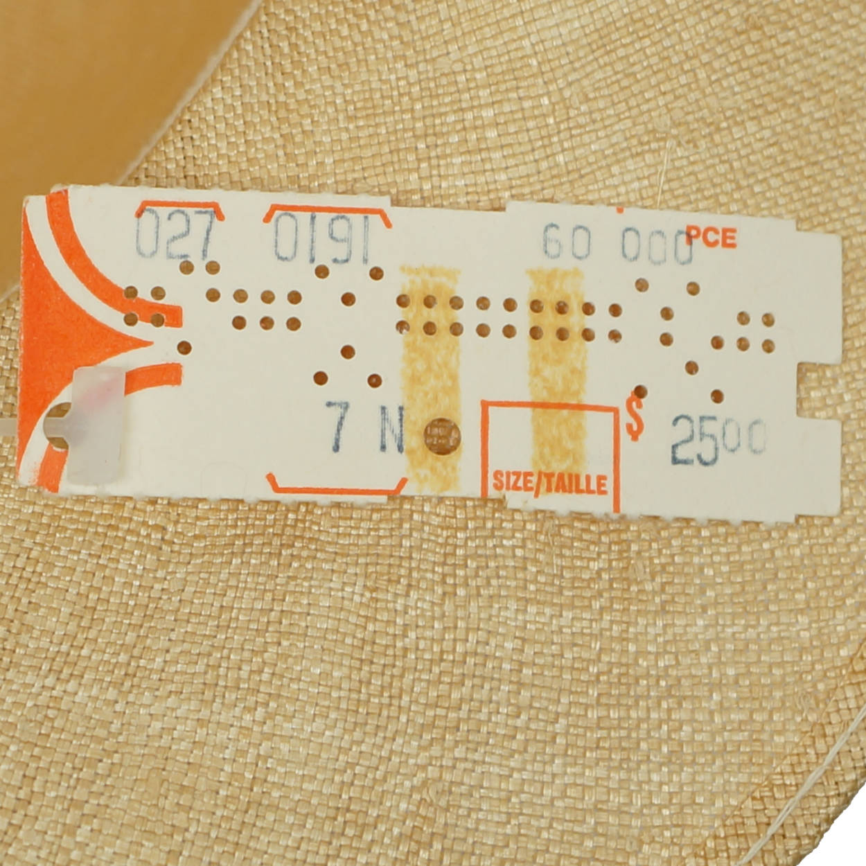 Vintage 1960s NWT Edward Mann London Fedora Hat Hemp Straw Ladies Size 7 Unused - Poppy's Vintage Clothing