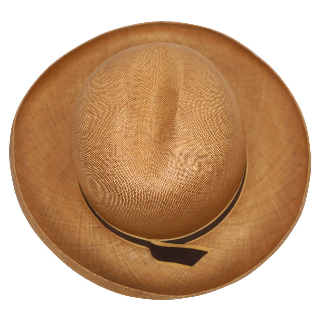 Vintage 1960s Edward Mann London Fedora Hat Russet Hemp Straw Ladies Size M - Poppy's Vintage Clothing