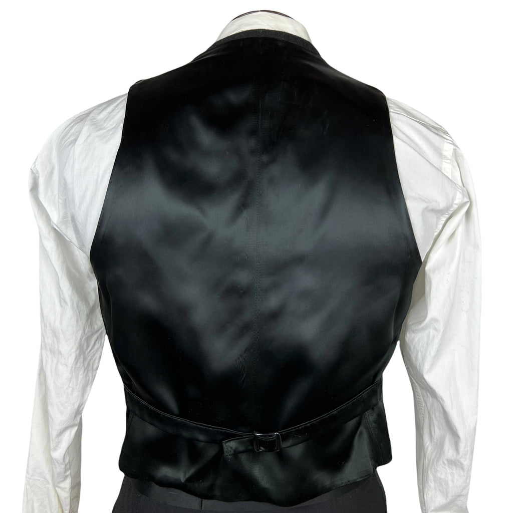 Antique Vest Edwardian Waistcoat Mens Wool w Silk Buttons M