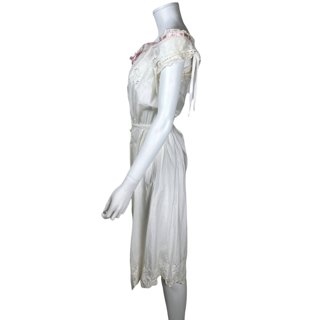 Antique Edwardian Combination Chemise & Drawers 1 Piece Sz S