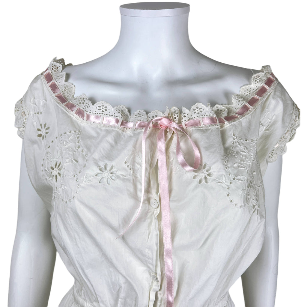 Antique Edwardian Combination Chemise & Drawers 1 Piece Sz S