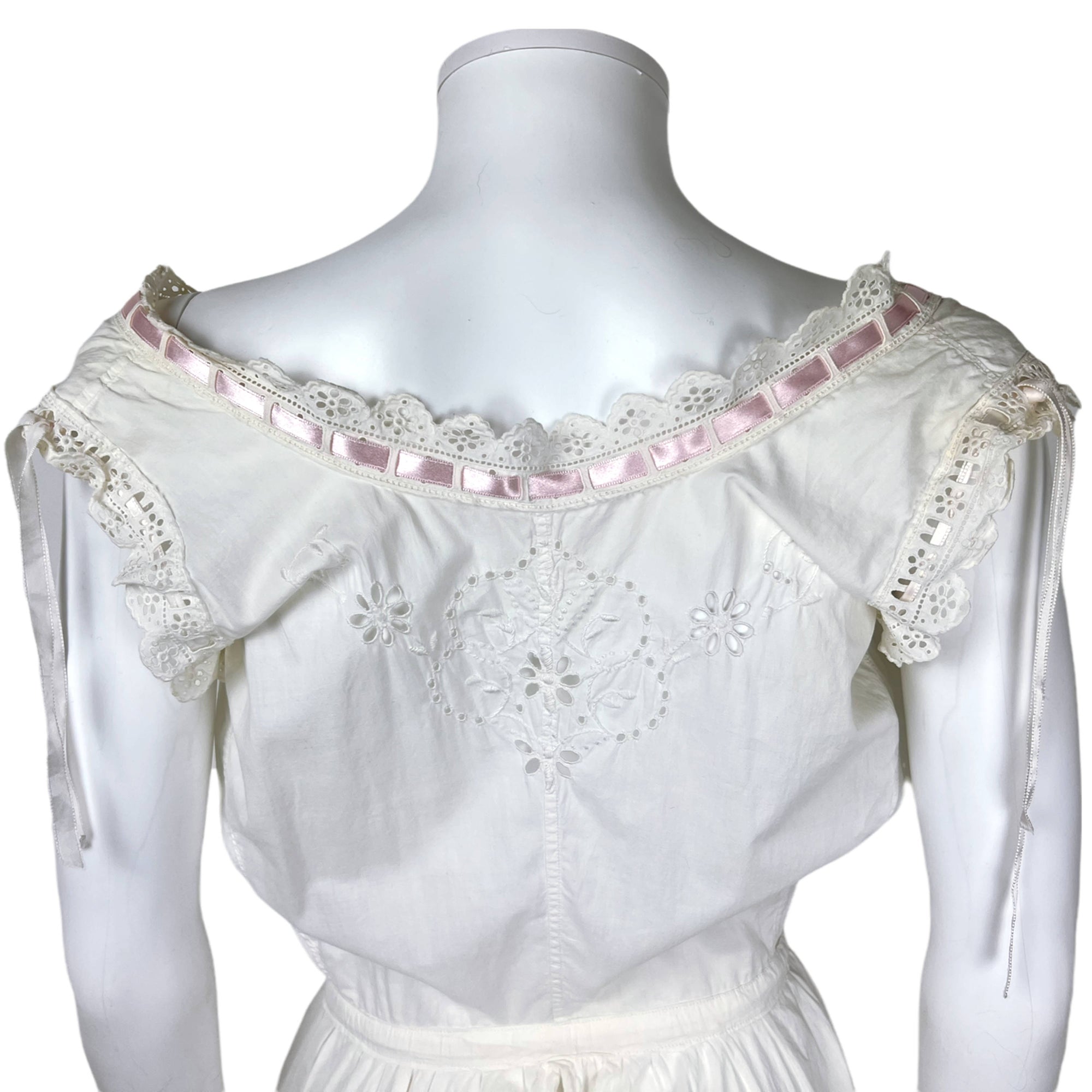 Antique Edwardian Combination Chemise & Drawers 1 Piece Sz S