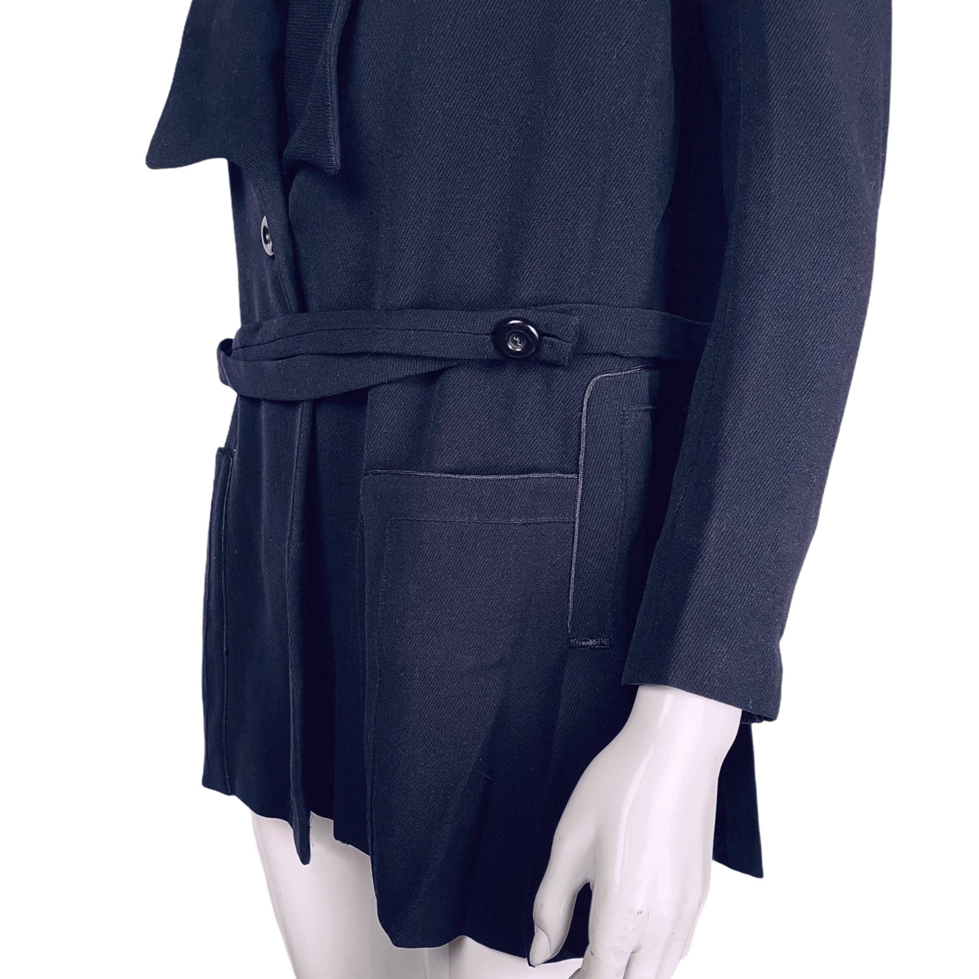 Antique Edwardian Walking Suit Jacket Navy Blue Wool Size M