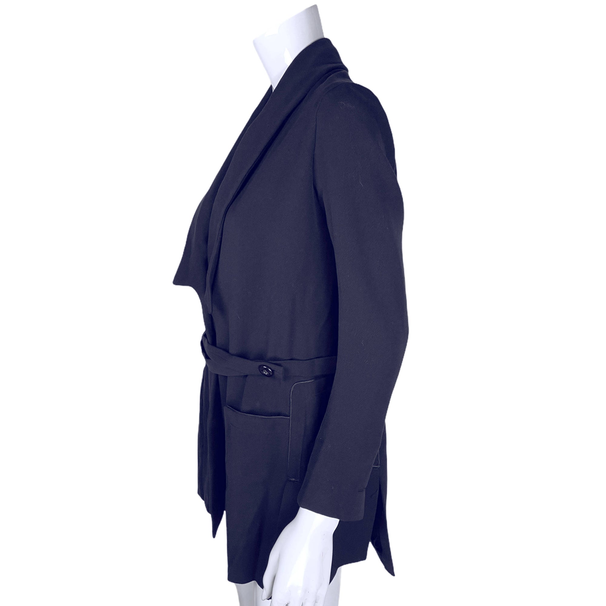 Antique Edwardian Walking Suit Jacket Navy Blue Wool Size M