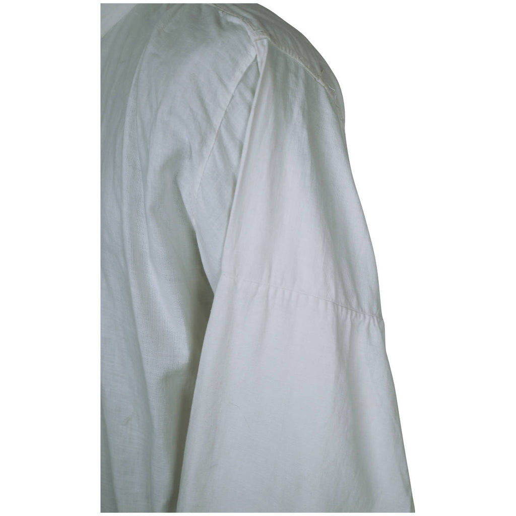 Antique Victorian Mens Shirt White Cotton Dorset Buttons M - Poppy's Vintage Clothing