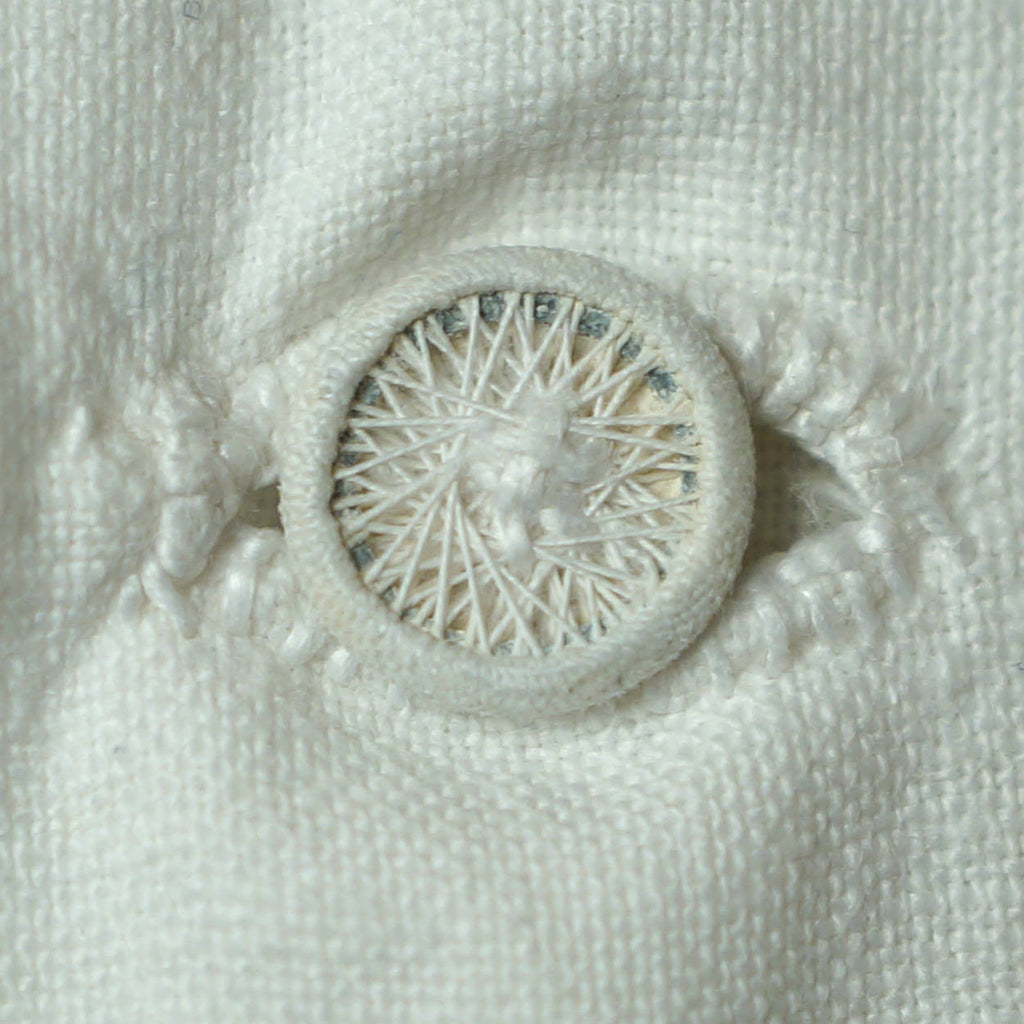 Antique Victorian Mens Shirt White Cotton Dorset Buttons M - Poppy's Vintage Clothing