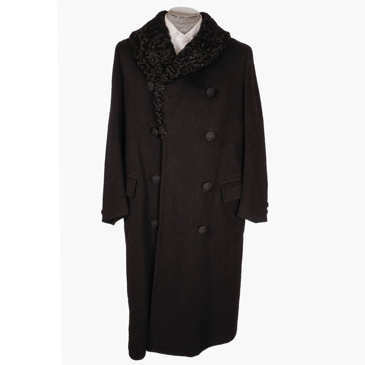 1920s Mens Ulster Winter Coat Melton Wool Overcoat - Medium