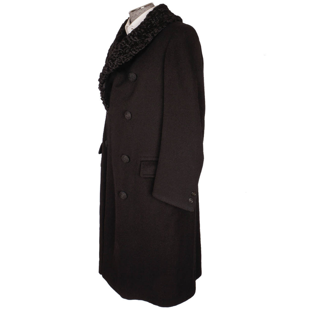 1920s Mens Ulster Winter Coat Melton Wool Overcoat - Medium - Poppy's Vintage Clothing
