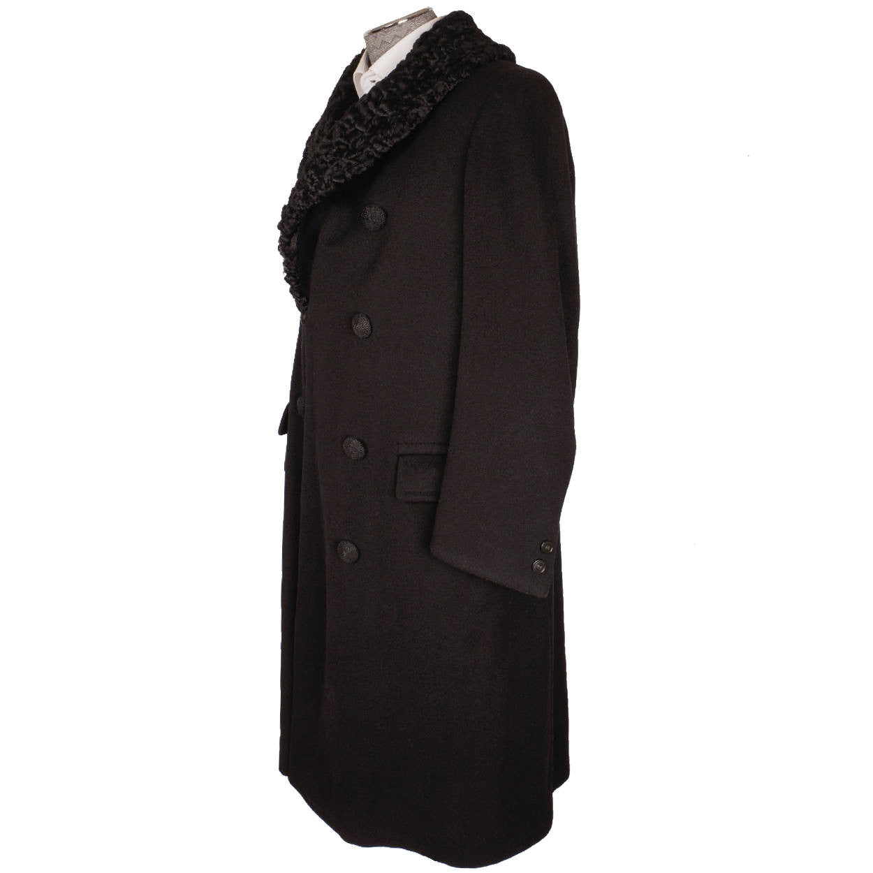 1920s Mens Ulster Winter Coat Melton Wool Overcoat - Medium - Poppy's Vintage Clothing